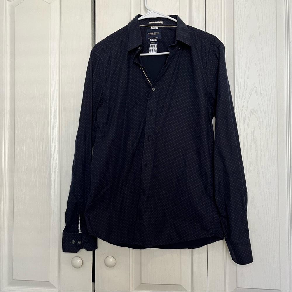 Denim & Flowers Men's Black Button-Up Shirt
